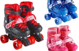 Children 4 Wheel Kids Boys Girls Double-row Quad Roller Skates Adjustable Boots