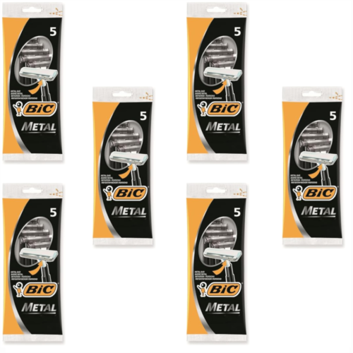 BIC Metal Disposable Razors For Men For Smooth Shave 30 Pieces