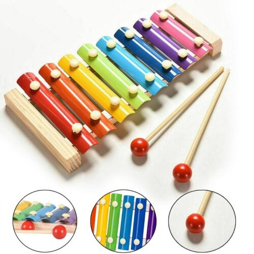 Kids Wooden Xylophone Childrens Musical Instrument Rainbow Educational Toys 1Pc