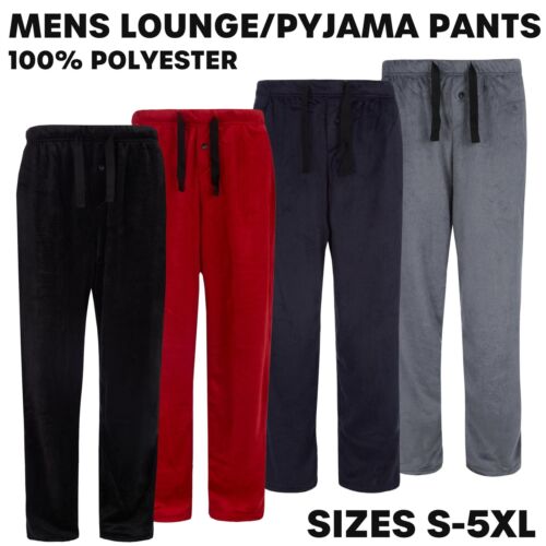 Mens Lounge Pants Super Soft Nightwear Cosy Trousers Fleece Pyjama Bottoms S-5XL