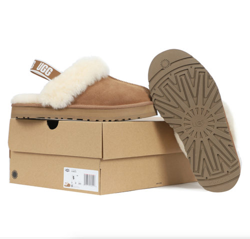 UGG Funkette Big Kids Slippers Sandals Sherpa Shoes Chesnut ✅Multiple Sizes