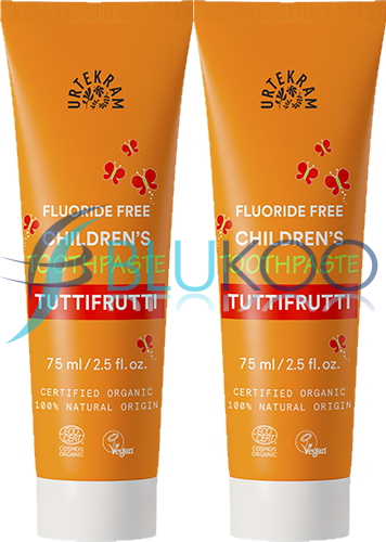 Urtekram Organic Tutti Frutti Kids Toothpaste – 75ml (Pack of 2)