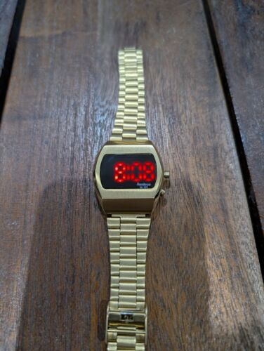 Gold Armitron Griffy  Retro LED Digital Watch