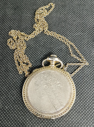 Vintage Gold & Silver Toned Pocket Watch Style Locket Made in USA