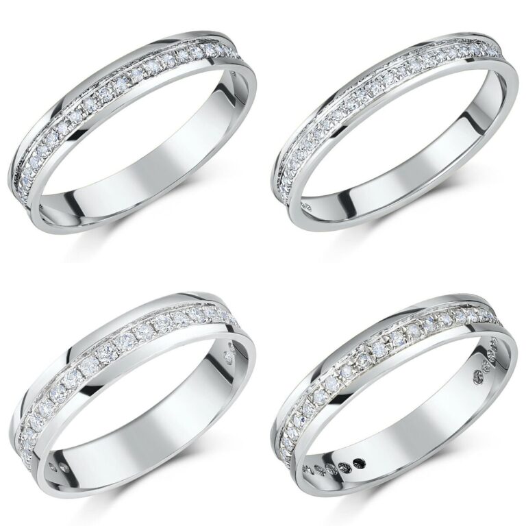 18ct White Gold Half Eternity Diamond Ring Solid UK Hallmarked 0.15  0.25 0.33ct