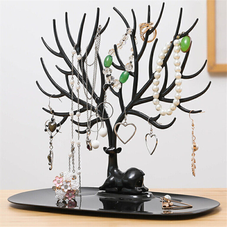 Deer Tree Jewelry Stand Display Organizer Necklace Earring Ring Holder Show Rack