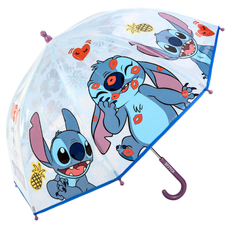 Stitch Dome Umbrella for Kids Childrens Boys Girls Brolly with Safety Open