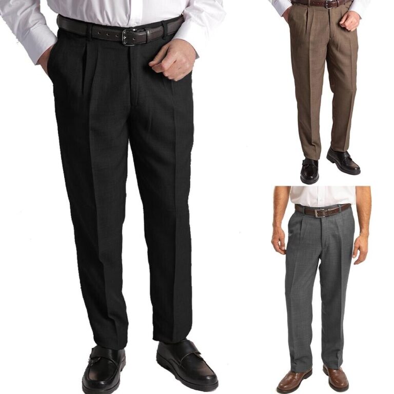 New Mens Stretch Trousers Office Casual Smart Business Dress Pants Work W32-60