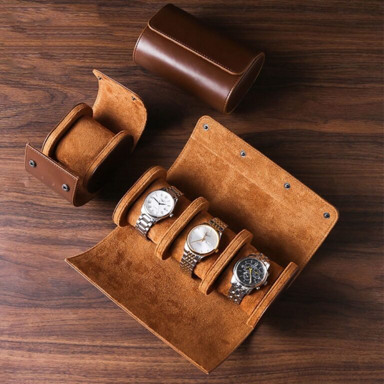 Luxury Watch Storage Case Portable Travel Vintage Leather Watch Handmade Case