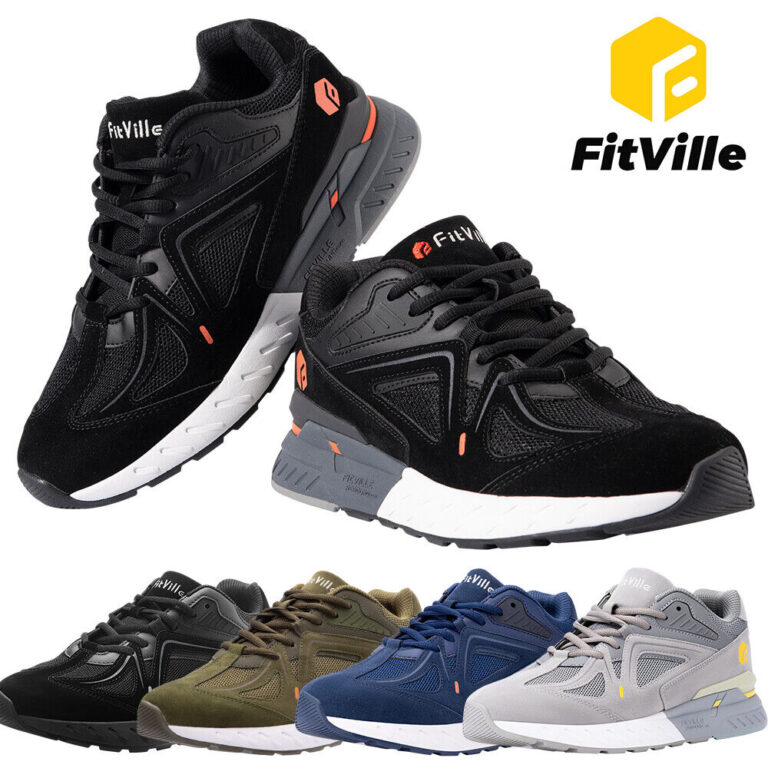 Fitville Men’s Extra Wide Fit Trainers Running Sneakers Walking Shoes Flat Feet