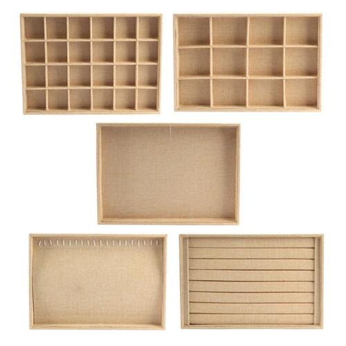 Stackable Linen Jewelry Trays Organizer Jewelry Storage Display Trays for Drawer