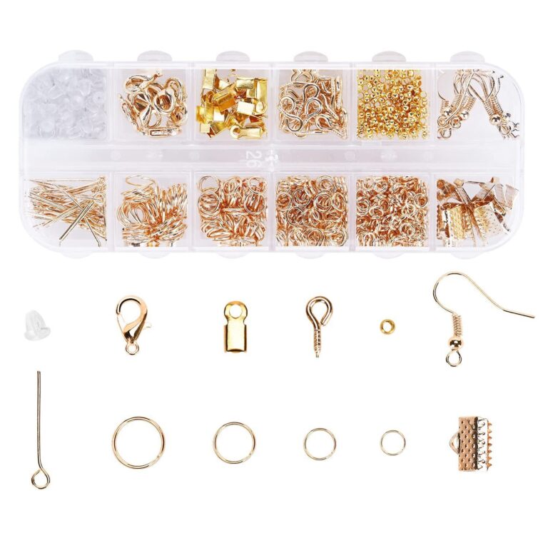 798Pcs Jewelry Making Kit Jewelry Starter Kits Findings Jewelry Repair Kit -Gold