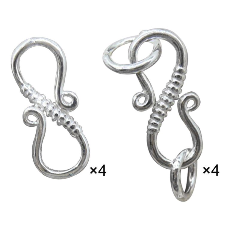 4Pcs Sterling Silver S Hook Clasp for Jewelry Clasps Chain DIY Components