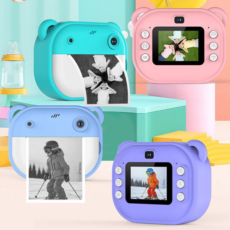 Kids Mini Instant Print Camera with 2 Rolls Print Paper Thermal Printer Portable