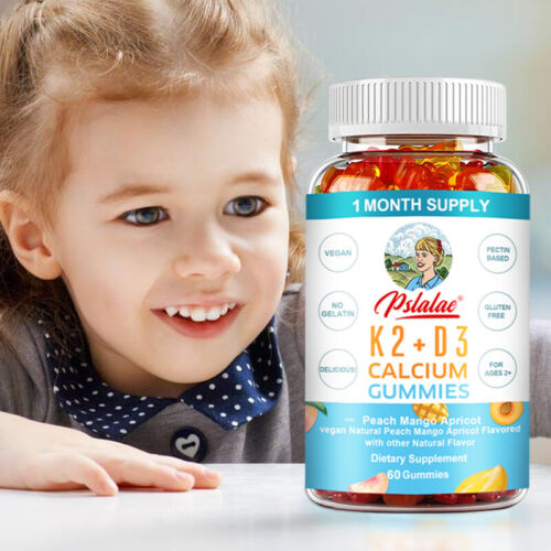 Vitamins K2 + D3 Calcium Gummies – for Kids & Adult Bones, Immune Support