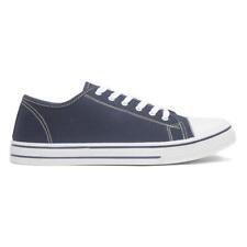 Red Fish Mens Canvas Blue Adults Lace Up Navy Casual Toe Bump Flat Bowman SIZE