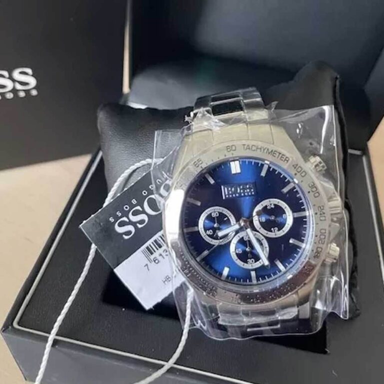 MEN WATCH BOSS Him Xmas Gift IKON STAINLESS STEEL HB1512963 BLUE & SILVER TONE