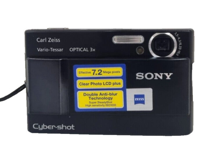 Sony Cybershot DSC-T10 7.2MP Digital Compact Camera – Black (Q37)