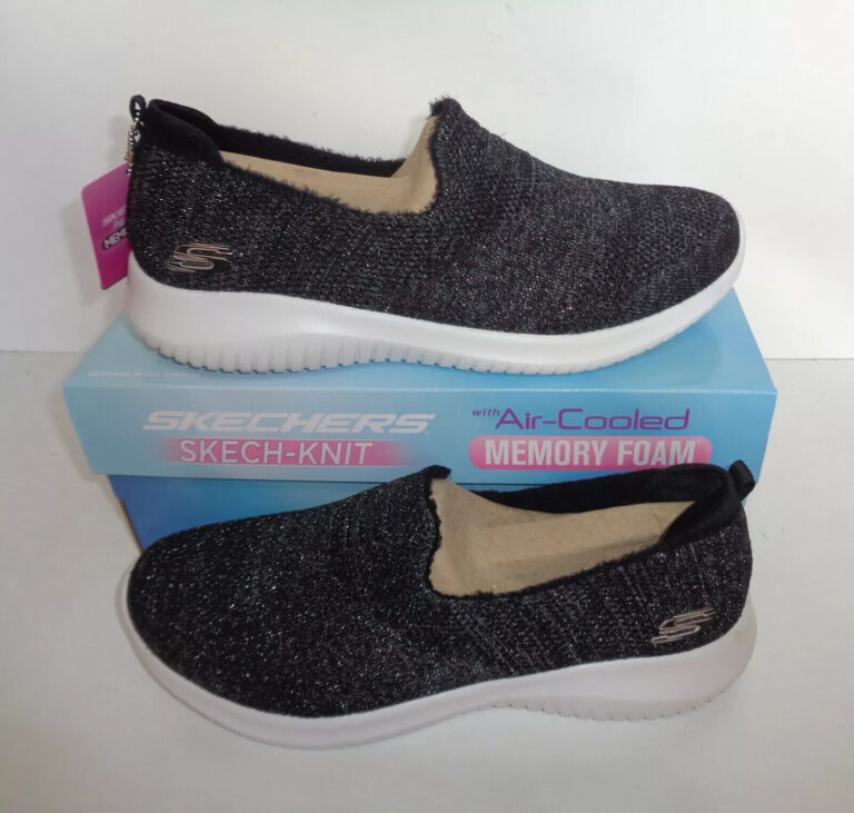 SKECHERS ULTRA FLEX COMFY GLIMMER METALLIC SPARKLE TRAINERS UK SIZES 3-6 **NEW**