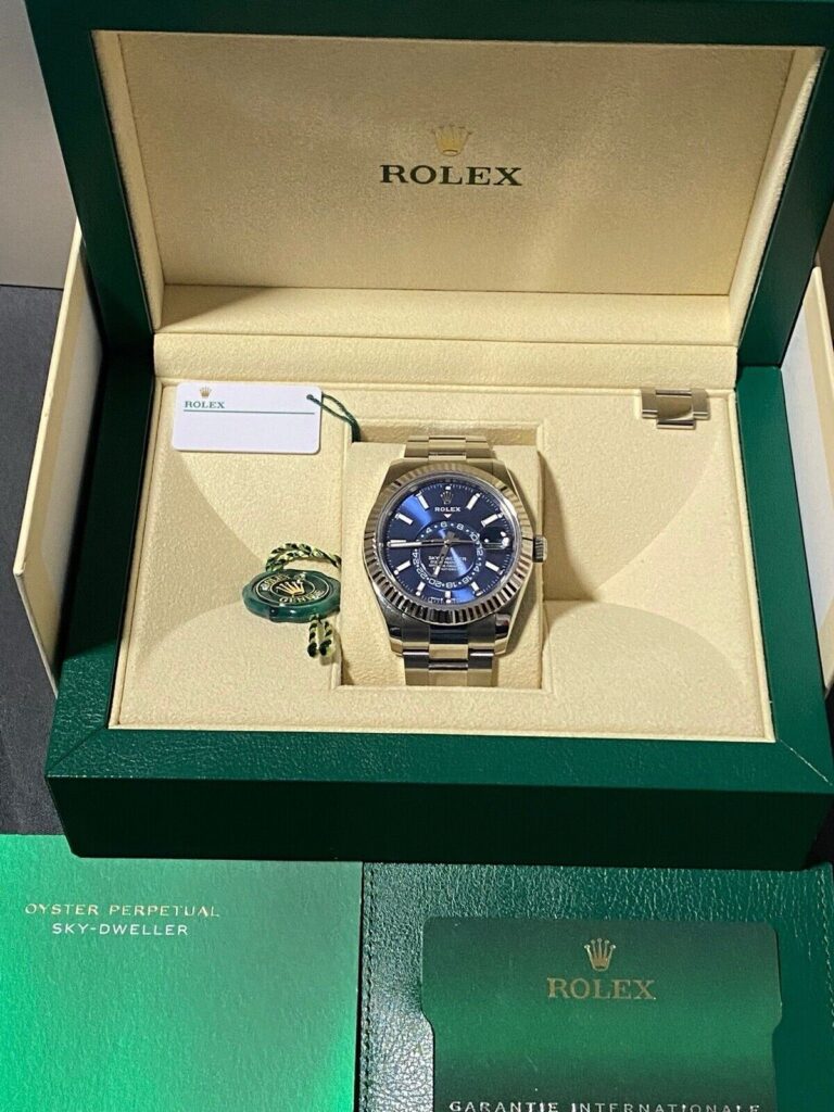 Rolex Sky-Dweller Blue Men’s Black Hour Marker Watch – 326934