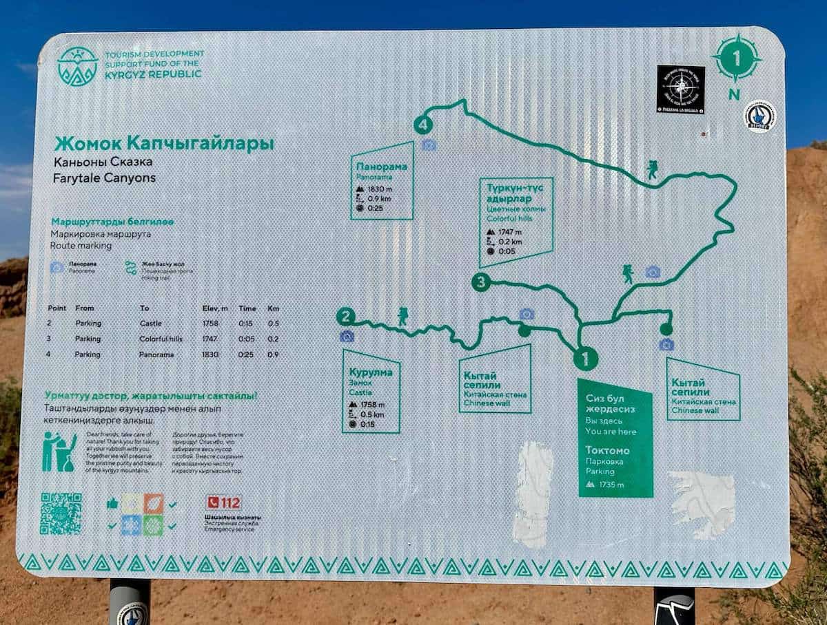 hiking map of Fairytale Canyon