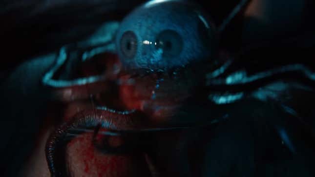 A weird octopoid alient with what looks like a single eyeball for a head, with two pupils.