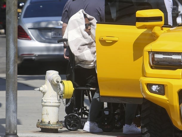 Wheelchair-bound A$AP Rocky looks frail as he