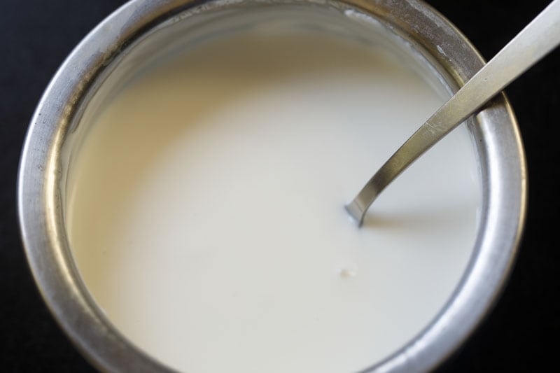 curd beaten to smooth in a bowl. 
