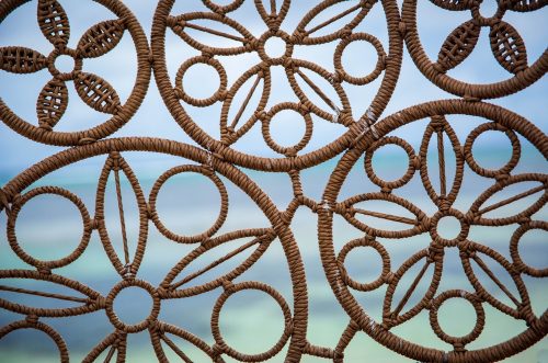 Circular,Floral,Raffia,Design,With,Blue,Sky,Background.,Sstkbackgrounds.