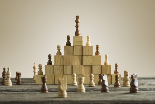 Business,Hierarchy;,Ranking,And,Strategy,Concept,With,Chess,Pieces,Standing