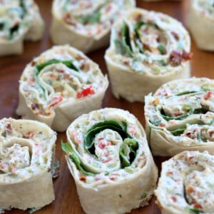 Tortilla Rolls Ups with Tofu herb cream cheese and Sun-dried tomato. Easy No Bake sun dried tomato pinwheels. Vegan Nutfree Recipe, can be gluten-free soy-free #Vegan#veganricha #tortillarollups #sundriedtotmatopinwheels