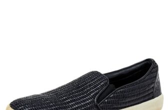 Burberry Black Woven Raffia Slip On Sneakers Size 41