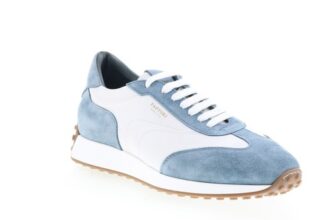 Pastori by Di Bianco Heraclus Mens White Suede Lifestyle Trainers Shoes