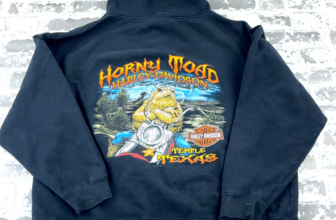 Vintage Harley Davidson Hoodie Men XL Black Sweatshirt Y2K Horny Toad Y2K Faded