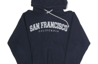 OCEAN BEACH Womens Navy Blue San Francisco California Hoodie S Cotton Casual