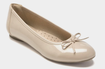 UK 4 Flat Women Doll Shoes Rockport Reagan Claires Bow Beige Size EU 37 US 6½