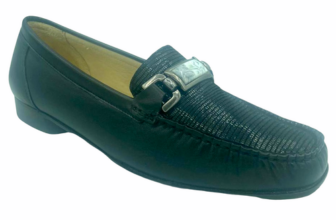 HB Shoes Ladies Size 3 Black Leather Moccasins Loafers Casual Flat Low