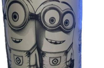 Engraved 20 oz stainless steel Tumbler with handle, lid, and straw – Minions
