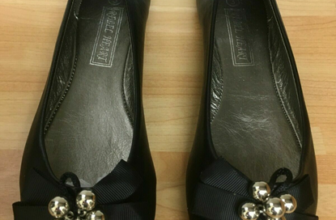 Metallic Detail Ballet Pumps Shoes Rebel Heart Faux Leather 3 or 5 NEW Black
