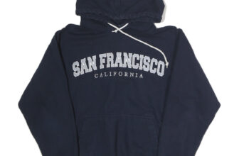 OCEAN BEACH Womens Navy Blue San Francisco California Hoodie S Cotton Casual