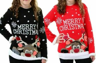 Girls Kids Rudolph Reindeer Merry Christmas Knitted Xmas Jumper Sweater