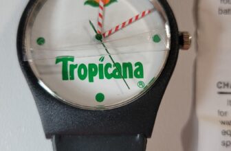 Tropicana Wrist Watch Vintage  Black Analog Orange Juice Promo Needs Battery