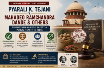Case Comment: Pyarali K. Tejani v. Mahadeo Ramchandra Dange