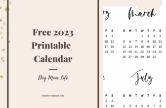 Free Printable One Page Calendar