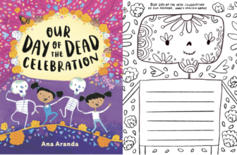 our day of the dead celebration + calavera coloring page and poem