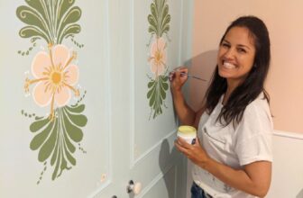 Painting a Frozen-Inspired, Rosemaling Wardrobe