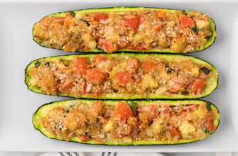 Baked Stuffed Zucchini Boats – Lana’s Cooking
