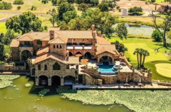 Dramatic Stone Villa Perched on the Edge of Horseshoe Bay Comes With Boat-In, Boat-Out Access