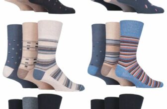 SockShop Gentle Grip Mens 6 Pairs Cotton Non Elastic Top Diabetic Socks UK 6-11