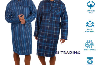 Mens Night Shirt Nightshirt Pure100% Cotton Flannel Warm stripes and checks